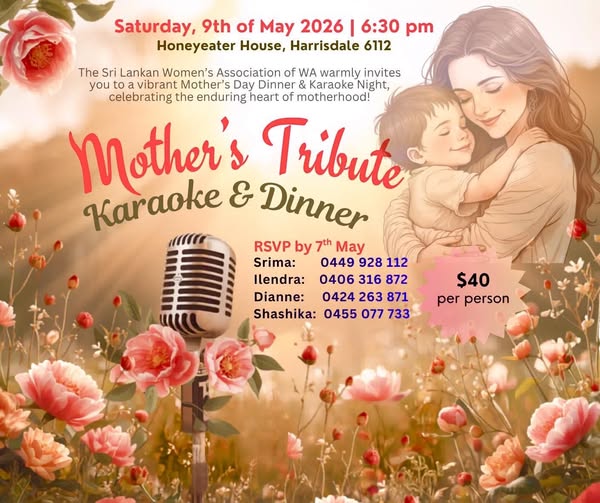 Mother’s Tribute – Karaoke & Dinner - 7th May ( Perth Event )