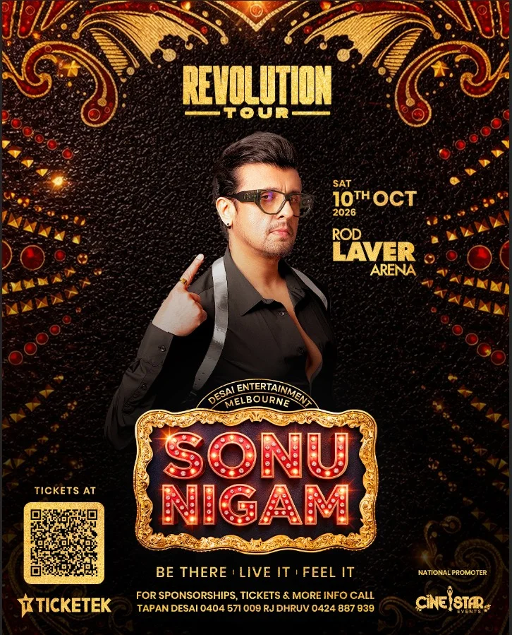 SONU NIGAM – THE REVOLUTION TOUR - 10 October 2026 - ( Melbourne Event )