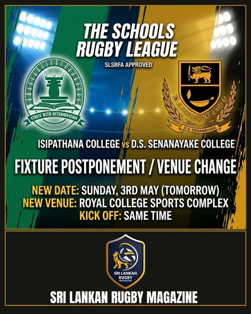 The Schools Rugby League - Sunday, May 3rd ( Sri Lanka Event )