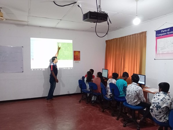 Students learning coding through the Thadus CodeLabs offline education platform