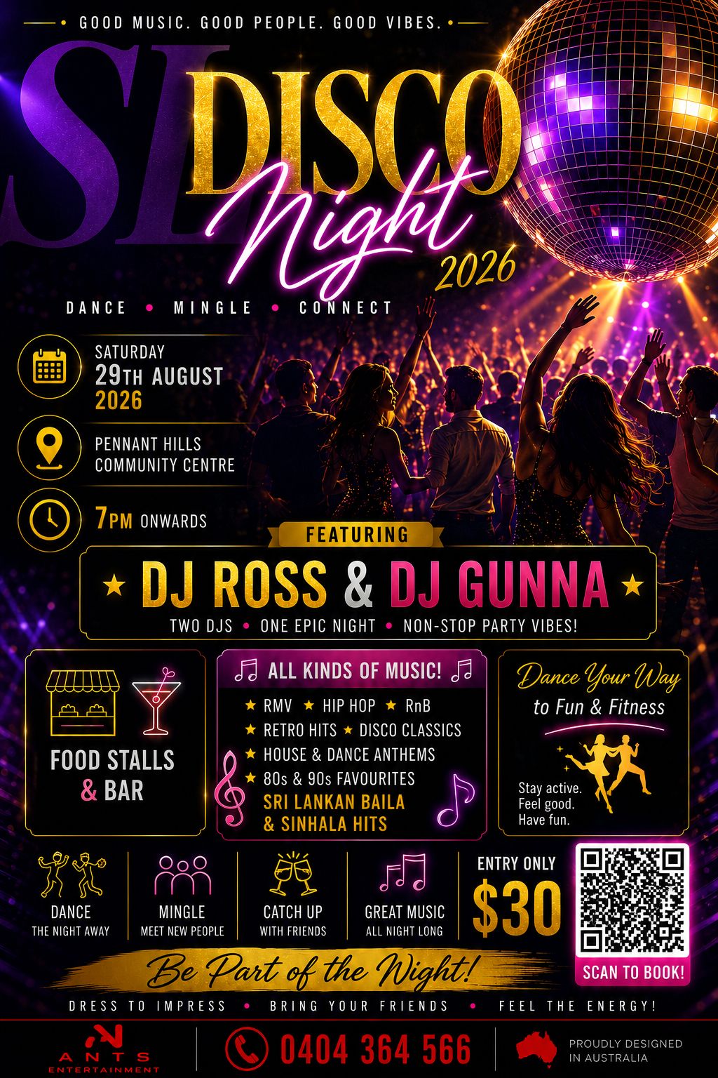 DISCO NIGHT 2026 - 29TH AUGUST - 7PM ONWORDS ( Sydney Event )