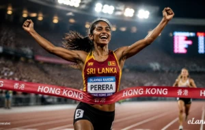 Dilanma Ransini Perera, Sri Lanka athletics, Asian U20 Athletics Championship 2026, Hong Kong athletics championship, Sri Lankan sprinter, women’s 200m gold medal, Pannipitiya Dharmapala Vidyalaya, Sri Lanka sports news, Asian junior athletics, Susanthika Jayasinghe, Sri Lankan athletics history, Dilanma Ransini gold medal, Risanza Hirupama, Sri Lanka track and field, women’s sprinting Sri Lanka, Sri Lankan youth athletes, athletics championship Hong Kong, Sri Lankan sporting achievements, Asian athletics 2026, Sri Lankan school sports, emerging Sri Lankan athletes, Sri Lanka athletics success, international athletics competition, women’s 200m sprint, Sri Lankan sports excellence, Sri Lankan champions, athletics development Sri Lanka, eLanka sports news, Sri Lankan youth sports, continental athletics championship