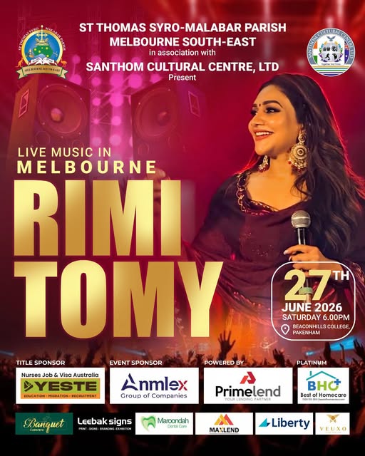 LIVE MUSIC IN MELBOURNE RIMI TOMY - 27 TH JUNE 2026 SATURDAY - 6.00PM ( Melbourne Event )