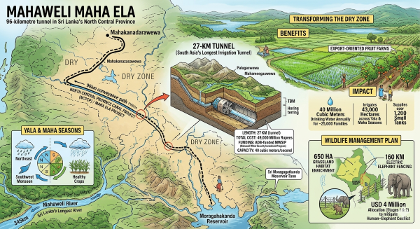 Longest irrigation tunnel in South Asia providing new life for the dry zone - By Arundathie Abeysinghe