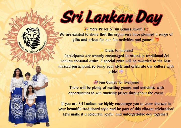 Pokeno Sri Lankan community is proudly organising a Sri Lankan Day celebration 2026 ( New Zealand Event )