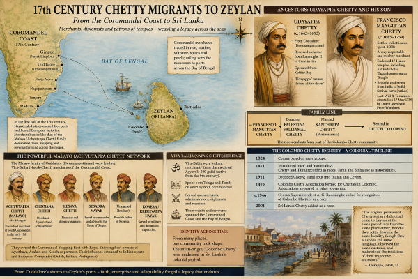 The Milieu of the 17th Century Coromandel Coast and Chetty Migrants to Dutch Zeylan - By Naren Chitty