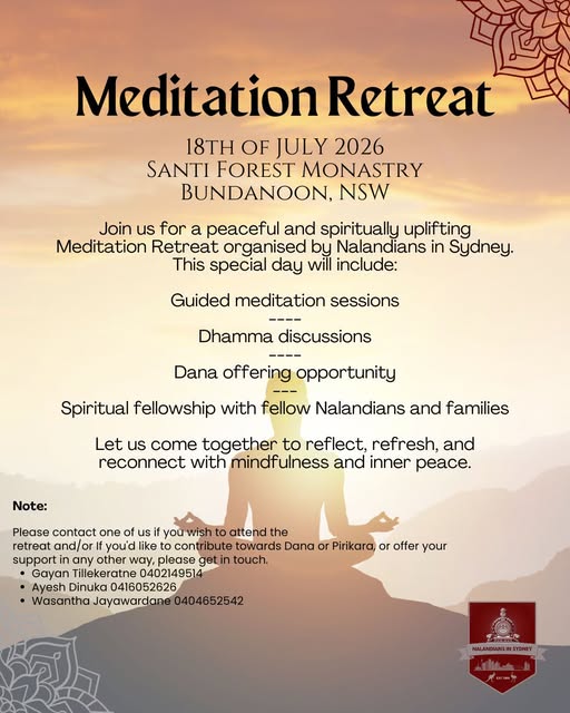 Meditation Retreat 2026 - 18 July 2026 ( Sydney Event )