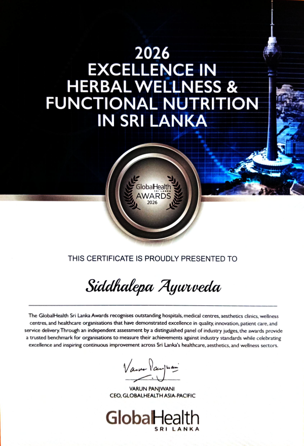 Siddhalepa Ayurveda Products and Health Resort Honoured with Prestigious GlobalHealth Sri Lanka Awards
