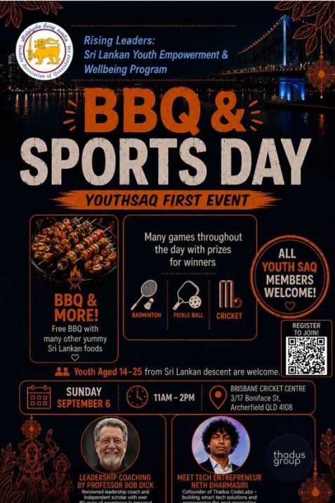 BBQ& SPORTS DAY YOUTHSAQ FIRST EVENT - SEPTEMBER 6th - 11AM-2PM ( Brisbane event )