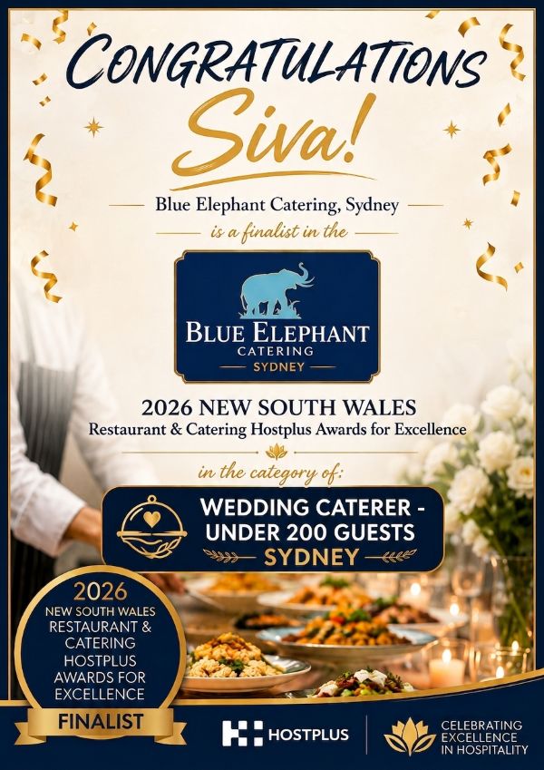 Blue Elephant Catering Sydney finalist in 2026 NSW Restaurant & Catering Hostplus Awards for Excellence