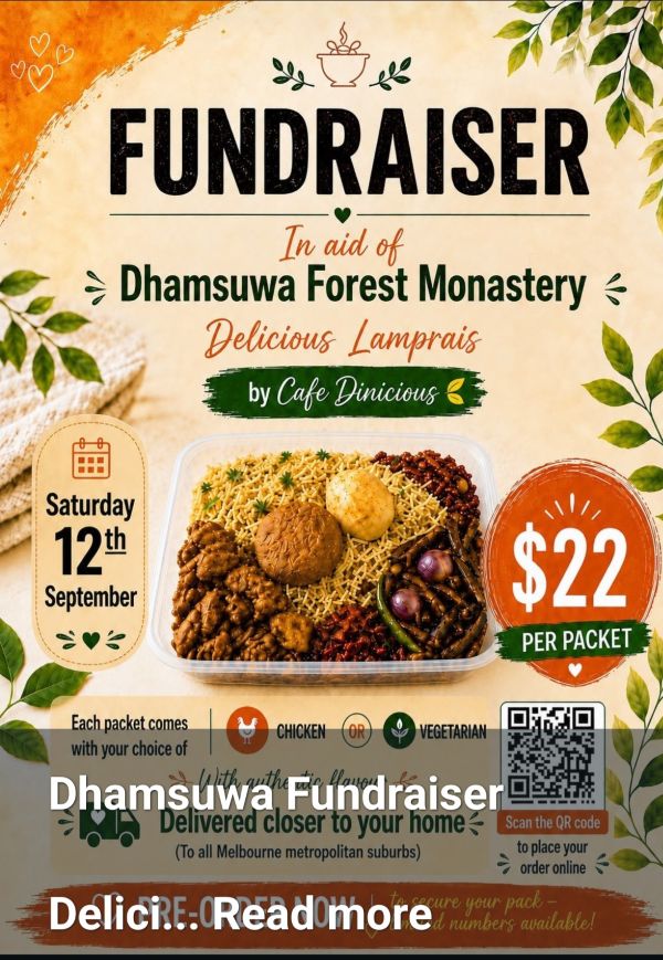 FUNDRAISER In aid of Dhamsuwa Forest Monastery Delicious Lamprais by Cafe Delicious