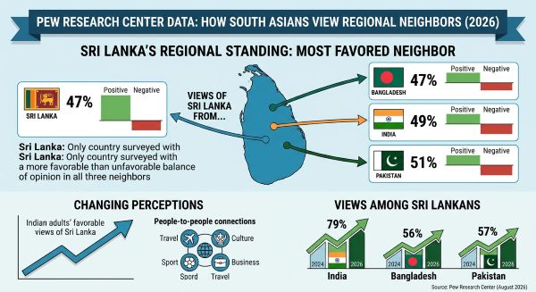 Sri Lanka most positively viewed South Asian country