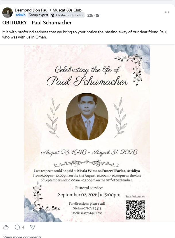 OBITUARY-Paul Schumacher