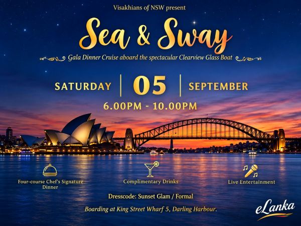 Visakhians of NSW present 'Sea & Sway' - Gala Dinner Cruise aboard the spectacular Clearview Glass Boat - Sydney - elanka