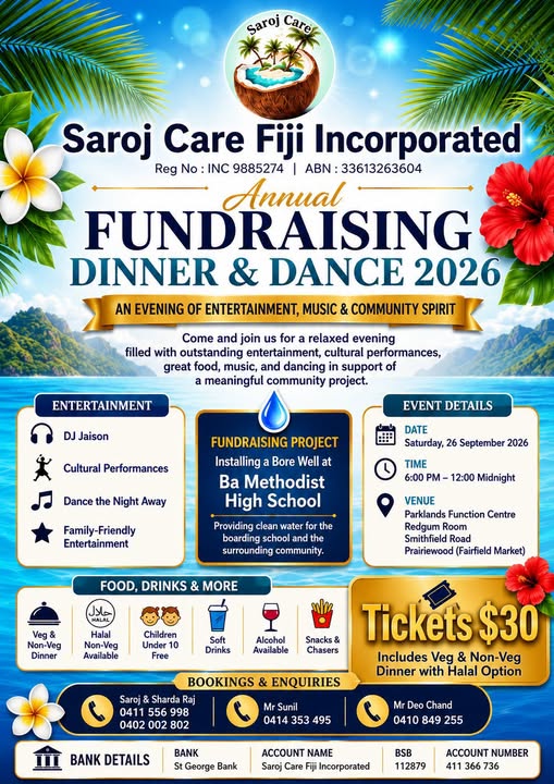 Annual Fundraising Dinner & Dance 2026 - Saturday, 26 September 2026 - 6:00 PM – 12:00 Midnight ( Sydney Event )