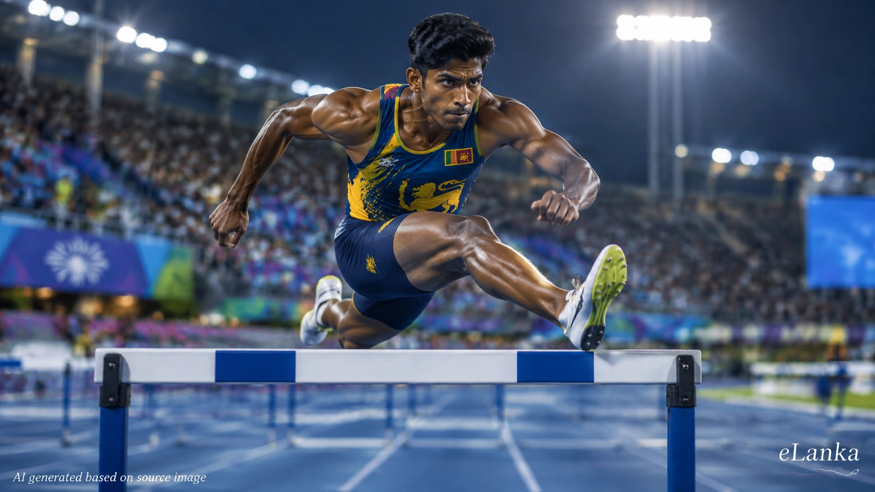 Sri Lankan athlete Ayomal Akalanka finishes fifth in the 400m hurdles at the 2026 Asian Games after setting a national record and winning Asian U23 silver.